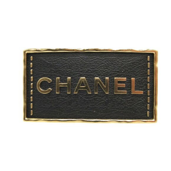 CHANEL Jewelry - CHANEL Authentic Black Leather Brooch